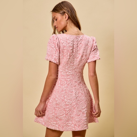 SO ME Floral Jacquard Fit And Flare Daily Mini Dress - Picture 14 of 15